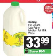 Darling Full Cream Low Fat Or Medium Fat Milk-2L