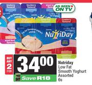 Nutriday Low Fat Smooth Yoghurt Assorted-For 2 x 6s