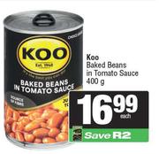 Koo Baked Beans In Tomato Sauce-400g