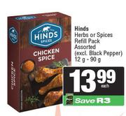 Hinds Herbs Or Spices Refill Pack-12g-90g