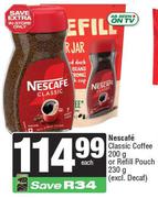 Nescafe Classic Coffee 200g Or Refill Pouch 230g-Each