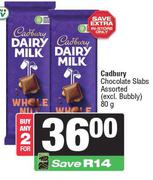 Cadbury Chocolate Slabs Assorted-For 2 x 80g