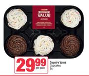 Country Value Cupcakes-6 Per Pack