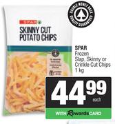 Spar Frozen Slap, Skinny Or Crinkle Cut Chips-1kg Each