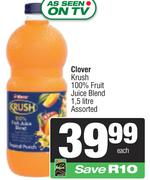 Clover Krush 100% Fruit Juice Blend Assorted-1.5Ltr