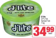 D'Lite 37% Fat Spread Tub-1Kg