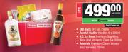 Old Buck Gin 750ml +Amstel Handies 6x330ml +JC Le Roux Sprk Wine Cans 6x300ml +Amarula Liqueur 750ml