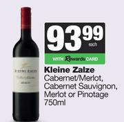 Kleine Zalze Cabernet/Merlot,Sauvignon,Merlot Or Pinotage-750ml