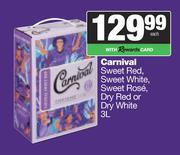 Carnival Sweet Red, Sweet White, Sweet Rose, Dry Red Or Dry White-3L
