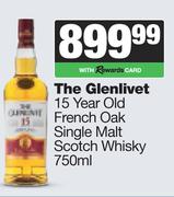The Glenlivet 15 Year Old French Oak Single Malt Scotch Whisky-750ml