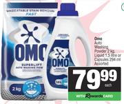 Omo Auto Washing Powder 2kg, Liquid 1.5Ltr Or Capsules 294ml Assorted-Each