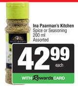Ina Paarman's Kitchen Spice Or Seasoning Assorted-200ml Each