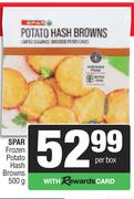 Spar Frozen Potato Hash Browns-500g Per Box
