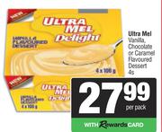 Ultra Mel Vanilla, Chocolate Or Caramel Flavoured Dessert-4 Per Pack