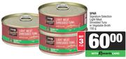 Spar Signature Selection Light Meat Shredded Tuna In Vegetable Broth-For 3x 150g