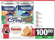 Nestle Dessert&Cooking Cream 290g+ Bakers Tennis Biscuits 200g, Nestle Caramel Treat 360g+ Crisp 49g