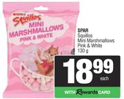 Spar Squillos Mini Marshmalloows (Pink & White)-130g Each