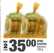 Spar Freshline Bananas-For 2 x 750g