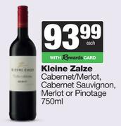 Kleine Zalze Cabernet/Merlot, Cabernet Sauvignon, Merlot Or Pinotage-750ml Each