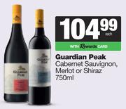 Quardian Peak Cabernet Sauvignon, Merlot Or Shiraz-750ml Each