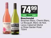 Boschendal Chenin Blanc, Le Bouquet, Blanc De Noir, Lanoy Cabernet Merlot Or Rose Garden-750ml Each