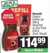 Nescafe Classic Coffee Jar 200g Or Doy Pack 230g (Excl Decaf)-Each