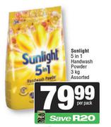 Sunlight 5 In 1 Handwash Powder-3Kg Per Pack