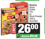 Knorrox Stock Cubes 12s Or Stock Powder 100g-For 2