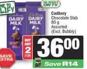 Cadbury Chocolate Slab Assorted-For 2 x 80g
