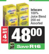 Infacare 100% Juice Blend Assorted-For 4 x 200ml