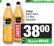 Cappy Burst Juice Assorted-For 2 x 1.5L