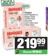 Huggies Gold Nappies Or Nappy Pants Jumbo Pack Assorted-Per Pack