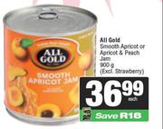 All Gold Smooth Apricot Or Apricot & Peach Jam-900g 