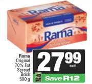 Rama Original 70% Fat Spread Brick-500g Each