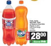 Fanta,Sprite,Sparletta,Twist Or Stoney Or Coca Cola Regular Or Zero Soft Drink-For 2 x 1.5L
