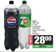 Pepsi Max,Lite Or 7up Carbonated Soft Drink Sugar Free Range Assorted-For 2 x 2L