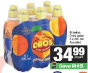 Brookes Oros Juice Assorted-6 x 300ml Per Pack