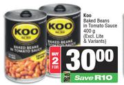 Koo Baked Beans In Tomato Sauce-For 2 x 400g