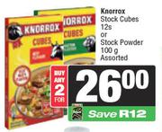 Knorrox Stock Cubes 12s Or Stock Powder 100g-For 2