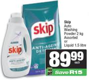 Skip Auto Washing Powder 2kg Assorted Or Liquid 1.5Ltr-Each