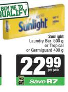 Sunlight Laundry Bar 500g Or Tropical Or Germiguard 400g-Per Pack