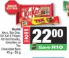 Nestle Aero,Barone,Kitkat 4 Finger,Kitkat Chunky,Smarties Or Tex Chocolate Bars-For 2 x 40g-55g