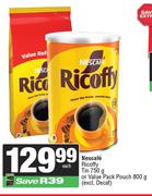 Nescafe Ricoffy Tin 750g Or Value Pack Pouch 800g-Each