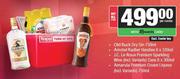 Old Buck Gin 750ml,Amstel Handies 6x330ml,JC Le Roux Wine Can 6x300ml & Amarula Liqueur 750ml-For Al