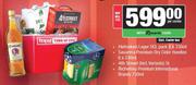 Heineken UCL PK 8x330ml, Savanna Cider Handies 6x330ml,4th Street 5L & Richelieu Brandy 750ml-For Al