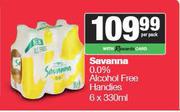 Savanna 0.0% Alcohol Free Handies-6 x 330ml