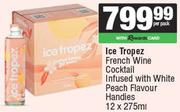 Ice Tropez French Wine Cocktail Infused With White Peach Flavour Handies-12 x 275ml