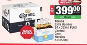 Corona Extra Handies 24 x 355ml Plus Corona Cero Handies 6 x 355ml-For Both