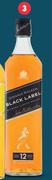 Johnnie Walker 12 Year Old Black Label Blended Scotch Whisky-750ml