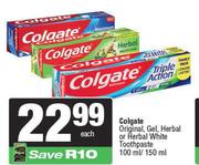 Colgate Original,Gel,Herbal Or Herbal White Toothpaste-100ml/150ml
